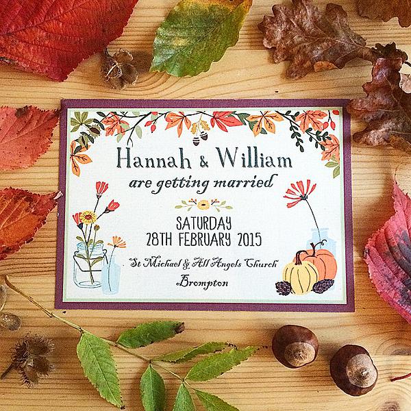 Autumn wedding invites