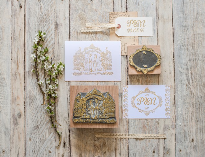 rose garden personalised wedding stamp